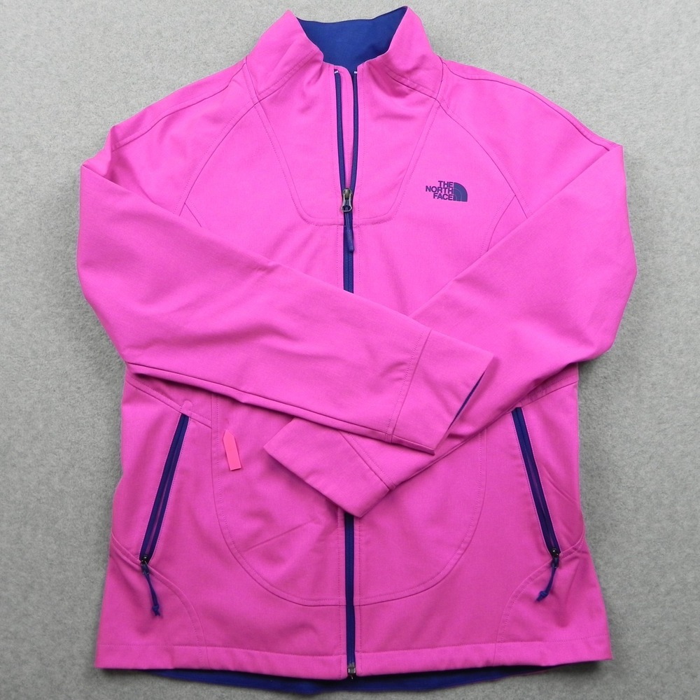 The North Face Jacket Womens Large Windwall Full-Zip Mock Neck Pink Long Sleeve